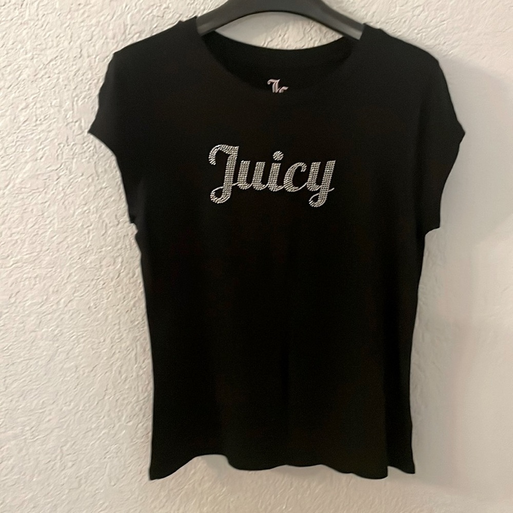 Juicy Couture black tee shirt with rhinestone
